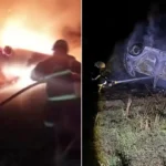 Amasya Suluova’da Kontrolden Çıkan Otomobil Takla Attı: Sürücü Alevler Arasından Son