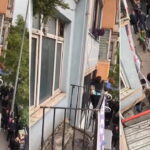 Beyoğlu’nda ‘İmdat polis yok mu’ diye bağırdı; çıktığı otel tabelasından düşerek