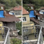 Zonguldak’ta sağanak sonrası duvarı yıkılan 2 katlı ev bugün tamamen çöktü