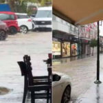 İzmir Çeşme’de Şiddetli Sağanak Hayatı Felç Etti: Yollar Göle Döndü