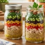 Ertesi gün bile taze ve diri kalan: Kavanozda tavuklu kinoa salatası tarifi…