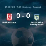 Trend: Balıkesirspor – Arnavutköy Belediyespor Maçında Canlı Skor